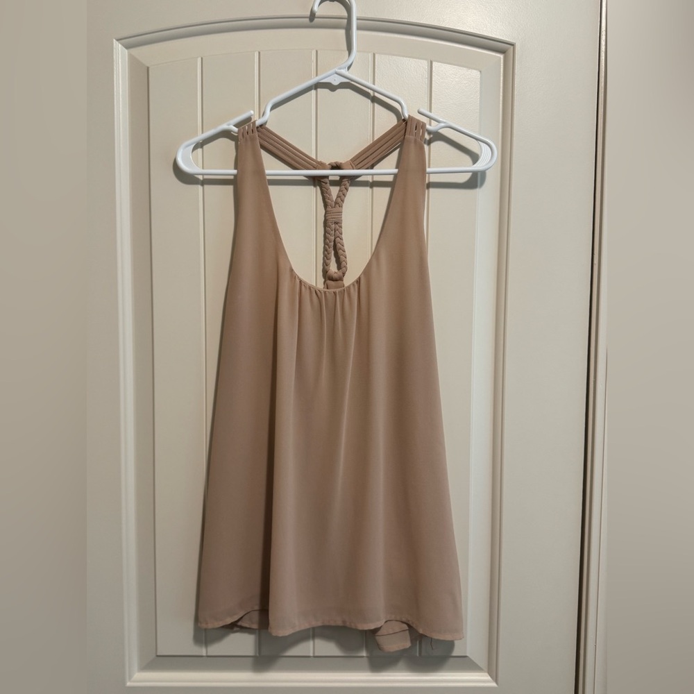Fab’rik Tan Braided Racerback Blouse